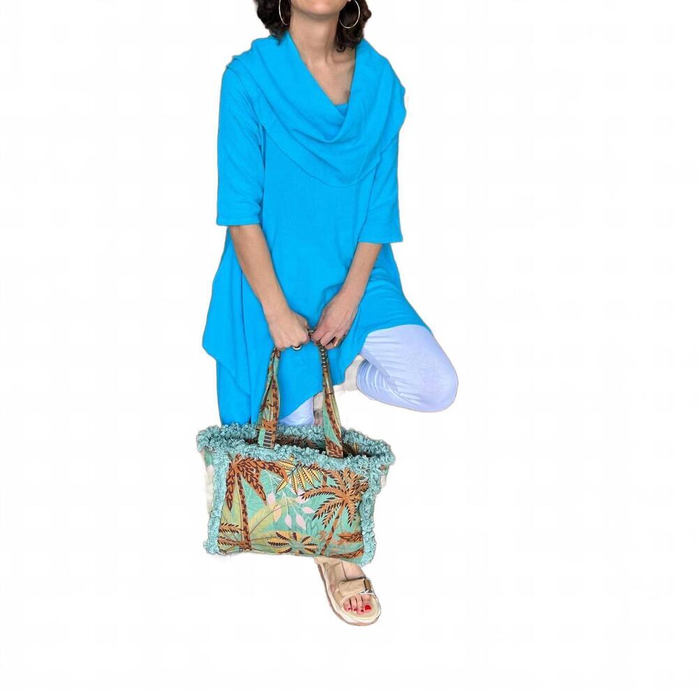 NEW SEA BREEZE hawaiian gauze cowl neck tunic top in bali